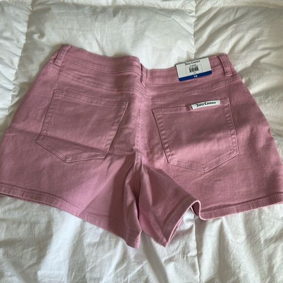 Juicy Couture Pink Denim Jean shorts, Size 10, 4” inseam, NWT - Picture 2 of 8